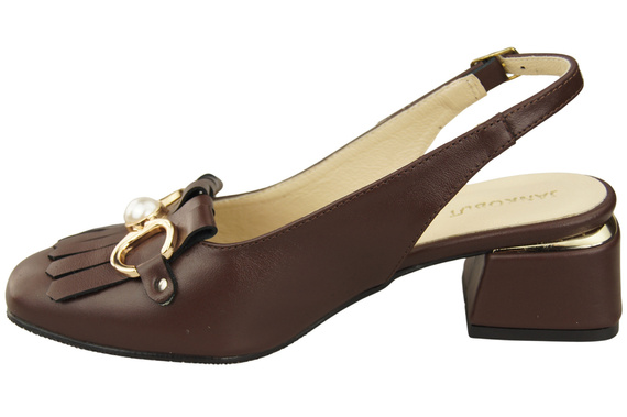 Damenschuhe Schokolade Sandalen mit Fransen verziert Naturleder 208 ElitaBut