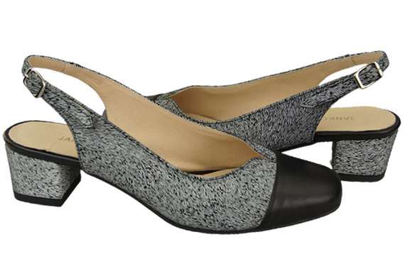 Damenschuhe Sandalen Naturleder 165 Schwarz - Weiß ElitaBut