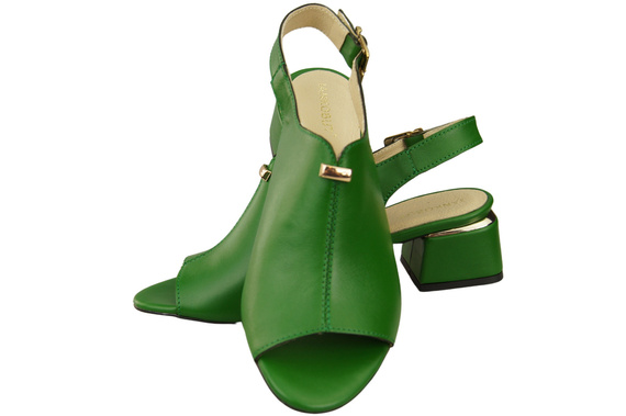 Damenschuhe Sandalen Grüngoldene Schnalle Naturleder 198 ElitaBut