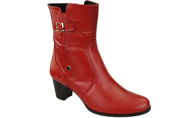 Damenstiefel, warm, Naturleder, Rot 882 von ElitaBut