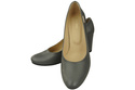 Klassische Damen Grau Leder Mandel Nase Pumps 201 ElitaBut