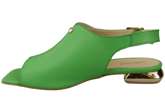 Bequeme Frauenschuhe Sandalen Limette Flacher Goldabsatz Naturleder 207 ElitaBut