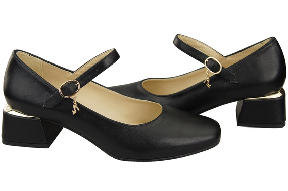 Damenschuhe Schwarz Riemchenpumps Naturleder 202 ElitaBut