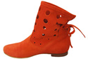 Schuhe Damen-Stiefeletten, natürliches Veloursleder, Orange 160 ElitaBut