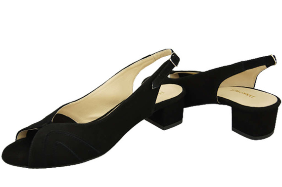 Damenschuhe Sandalen, natürliches Wildleder, Schwarz 991 ElitaBut