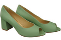 Damenschuhe PEEP TOE Pumps, Mint, Naturleder mit beschichtetem Absatz 192 ElitaBut