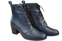 Damen Winter-Schnürstiefeletten, Naturleder, Marineblau 188 von ElitaBut
