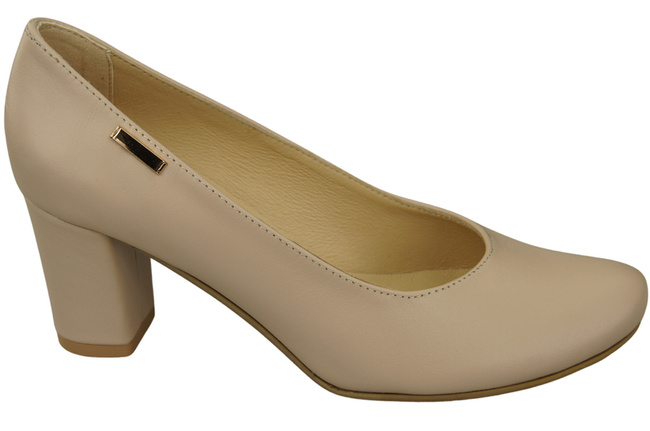 Klassische Damen Cappuccino Helles Leder Mandel Nase Pumps 201 ElitaBut