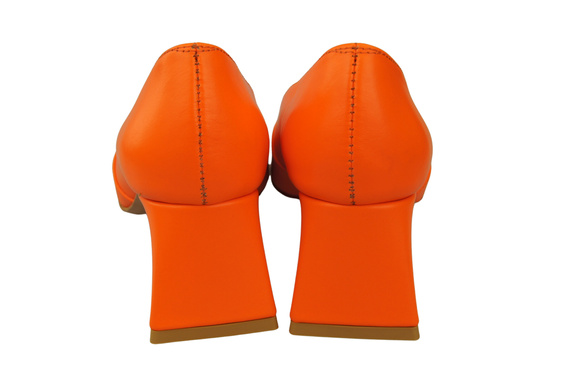 Damen Pumps Orange Echtleder Spitz Zehen Absatz ElitaBut 221