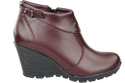 Damenschuhe Keilstiefel, Naturleder, Burgund 739 ElitaBut
