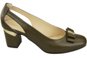 Schuhe Damen Olive Pumps aus Naturleder mit dekorativem Absatz 199 ElitaBut