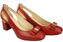 Schuhe Damen Rot Pumps aus Naturleder mit dekorativem Absatz 199 ElitaBut