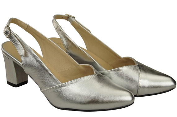 Damen Footwear Silber Stiletto Sandalen Natural Leder 217 ElitaBut