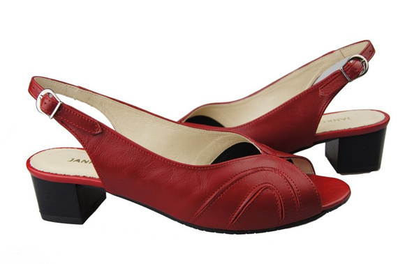 Damenschuhe Sandalen, Naturleder, Rot 991 ElitaBut