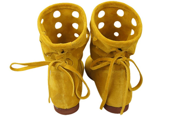 Schuhe Damen-Stiefeletten, natürliches Veloursleder, Lemon 160 ElitaBut