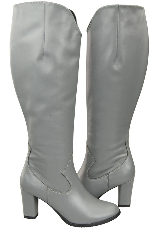 Stilvolle Damen Aschgrau Stiletto Stiefel Naturleder 211 ElitaBut