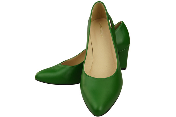 Klassische Glatt Damen Grün Naturleder Schuhe 213 ElitaBut