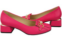 Damenschuhe Pumps verziert mit Fransen Neonrosa Naturleder 195 ElitaBut