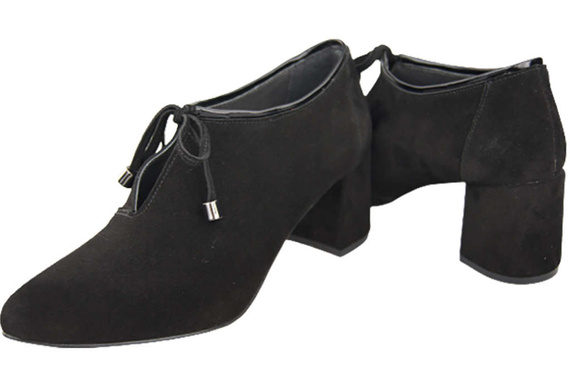 Damenschuhe Brogues Schuhe Schwarz Naturveloursleder 183 ElitaBut