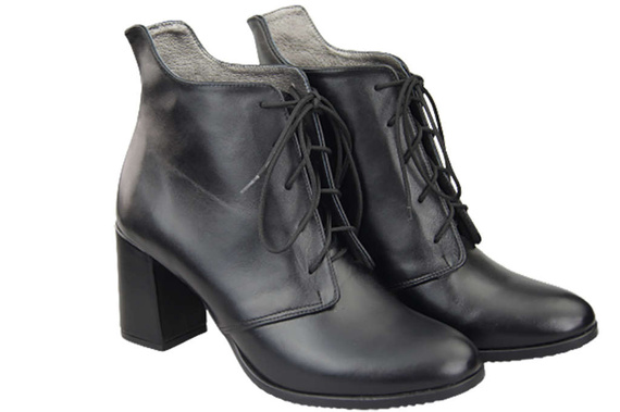 Damen Schnürstiefel Frühling/Herbst Naturleder Schwarz 174 L ElitaBut