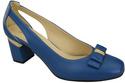 Schuhe Damen Blau Pumps aus Naturleder mit dekorativem Absatz 199 ElitaBut