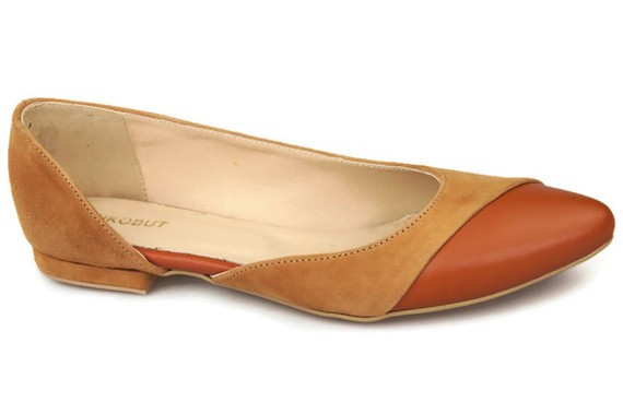 Damenschuhe Ballerinas Rot, Naturleder, Wildleder 146 ElitaBut