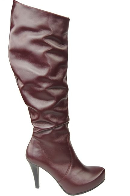 Schuhe Damenstiefel Plateau Naturleder Burgund 120 ElitaBut