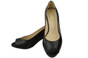 Damenschuhe PEEP TOE Pumps Schwarz Naturleder mit beschichtetem Absatz 192 ElitaBut