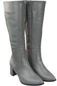 Klassische Damenstiefel, Naturleder, Grau 175 ElitaBut