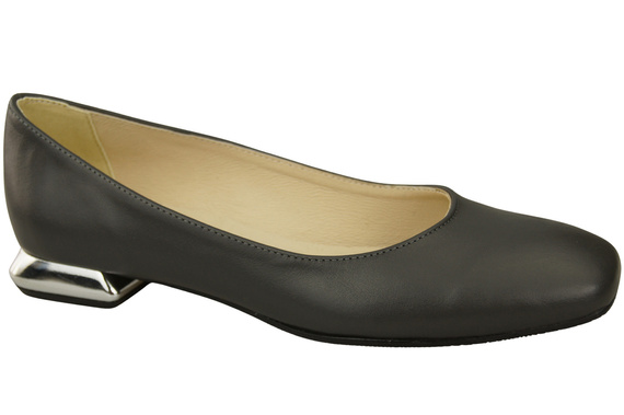 Flache Frauen Schuhe Graphit Dekorative Ferse Naturleder 209 ElitaBut