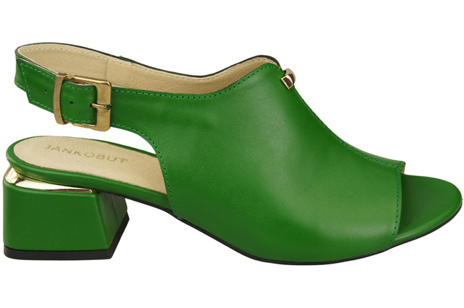 Damenschuhe Sandalen Grüngoldene Schnalle Naturleder 198 ElitaBut
