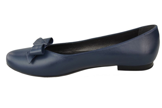 Damen-Ballerinas Marineblau, Naturleder 998 ElitaBut