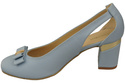 Schuhe Damen Hellblau Pumps aus Naturleder mit dekorativem Absatz 199 ElitaBut
