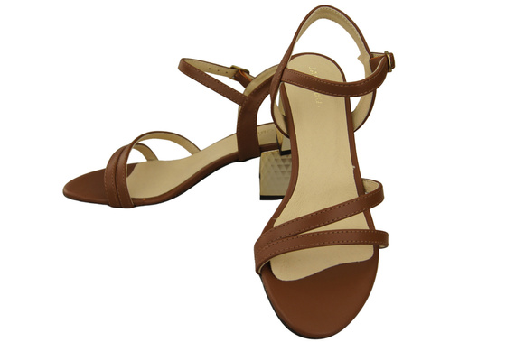 Damenschuhe Braunes Naturleder 197 Sandalen, die den Fuß sinnlich enthüllen ElitaBut