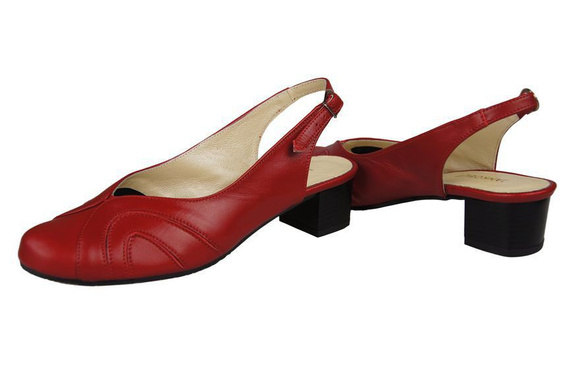 Damenschuhe Sandalen, Naturleder, Rot 842 ElitaBut