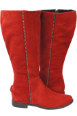 Schuhe Damenstiefel, Naturleder, Velour 153 Red ElitaBut