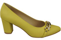 Klassische Frauen Lemon Naturleder Schuhe mit Gold Ornament Kette 200 ElitaBut