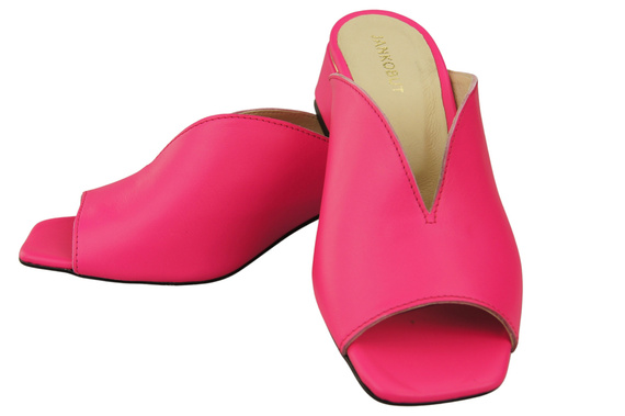 Damen Schuhe Absätze Flip Flops Neon Rosa Naturleder 210 ElitaBut