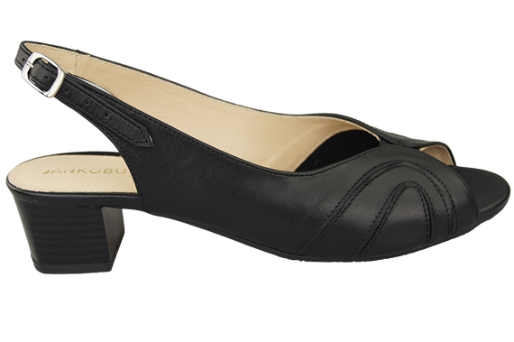 Damenschuhe Sandalen, Naturleder, Schwarz 991 ElitaBut