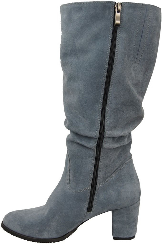 Schuhe Damenstiefel, Naturleder, Velour 141, Grau ElitaBut