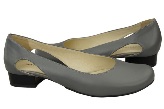 Damen-Ballerinas Grau, Naturleder 103 ElitaBut