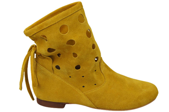 Schuhe Damen-Stiefeletten, natürliches Veloursleder, Lemon 160 ElitaBut