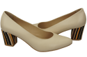 Damenschuhe Beige Pumps Naturleder mit Zierabsatz 158 ElitaBut