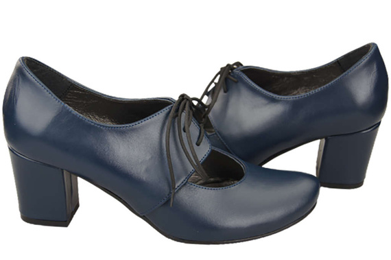 Schuhe Damenschuhe, Naturleder, Marineblau 161 ElitaBut