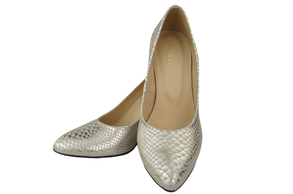 Damenschuhe Silber Pumps Schlangenmotiv Naturleder 150 ElitaBut