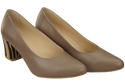 Damenschuhe Cappuccino-Pumps Naturleder mit Zierabsatz 158 ElitaBut