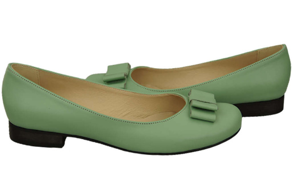 Ballerina-Schuhe für Damen, Naturleder, Mint 702 ElitaBut