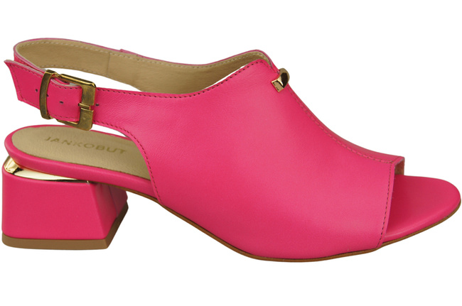 Damenschuhe Sandalen Neon Pink Goldschnalle Naturleder 198 ElitaBut