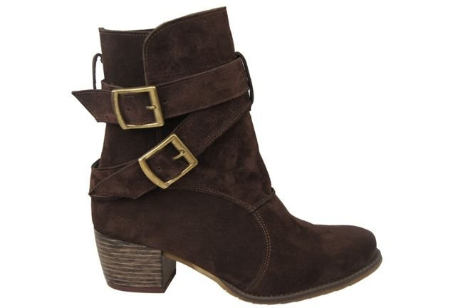 Damenstiefel Naturleder Velour Schokolade 119 ElitaBut