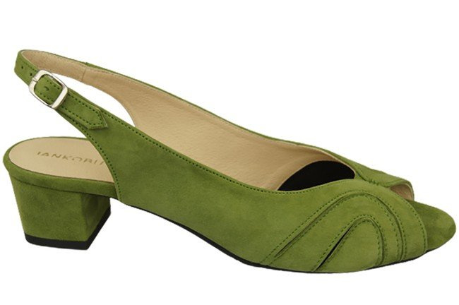 Damenschuhe Sandalen, natürliches Wildleder, Pistazie 991 ElitaBut